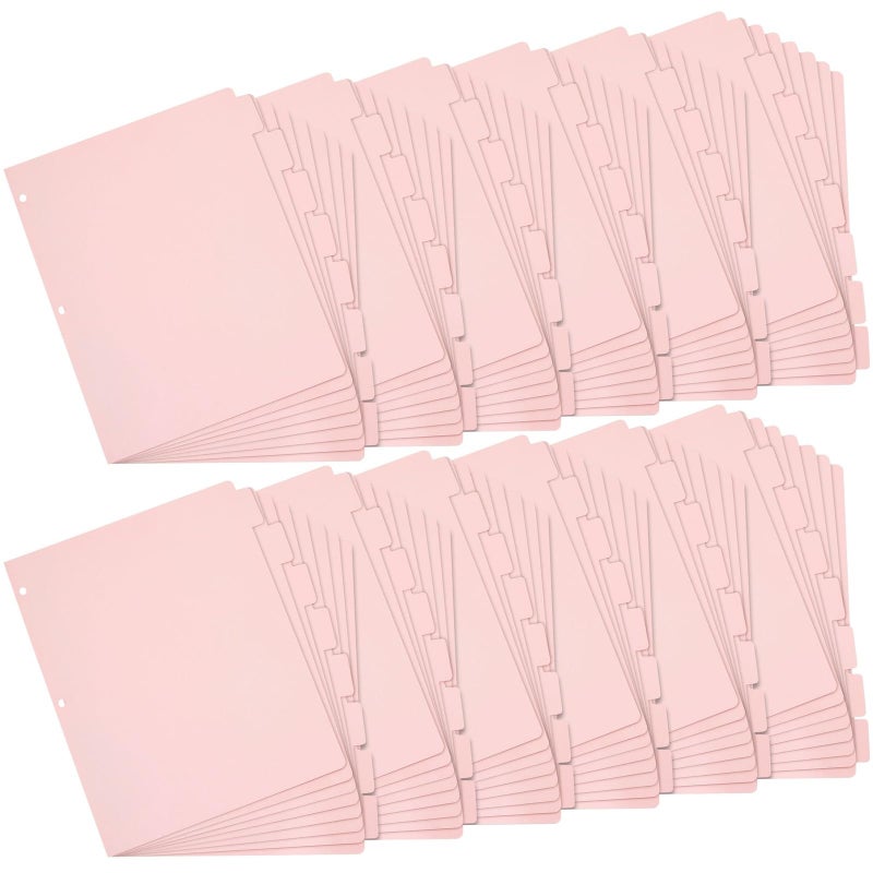 Paper Junkie Binder Dividers with Tabs - Letter Size, Pink, 96 Count - Dividers for 3-Ring Binder for School, Office Supplies & Nursing School Supplies - Image 1